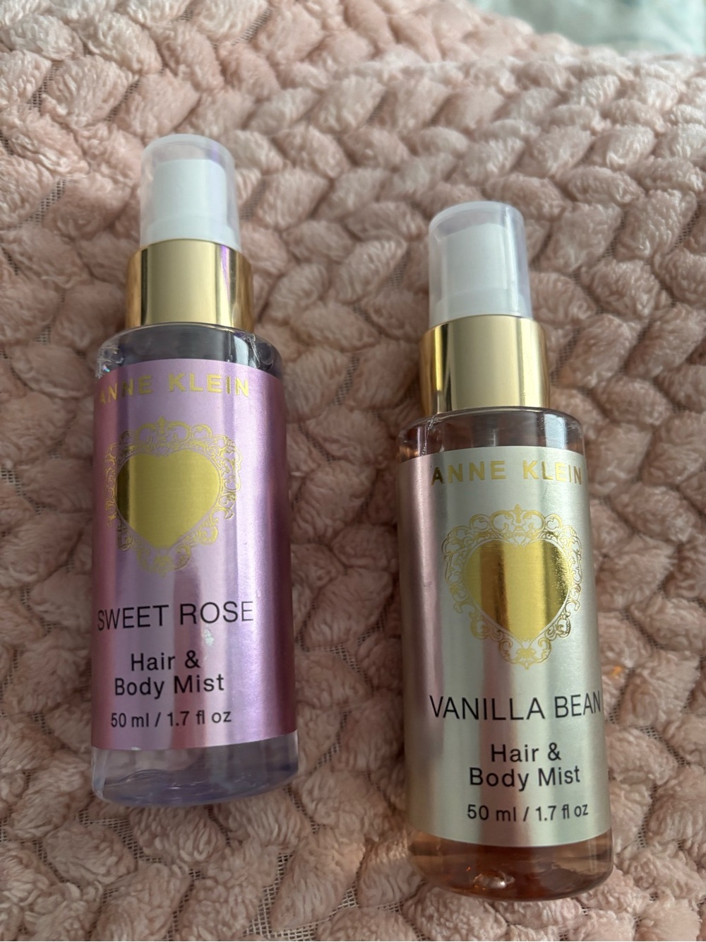 Anne Klein Sweet Rose & Vanilla Bean Hair & Body Mists - Pink & Cream